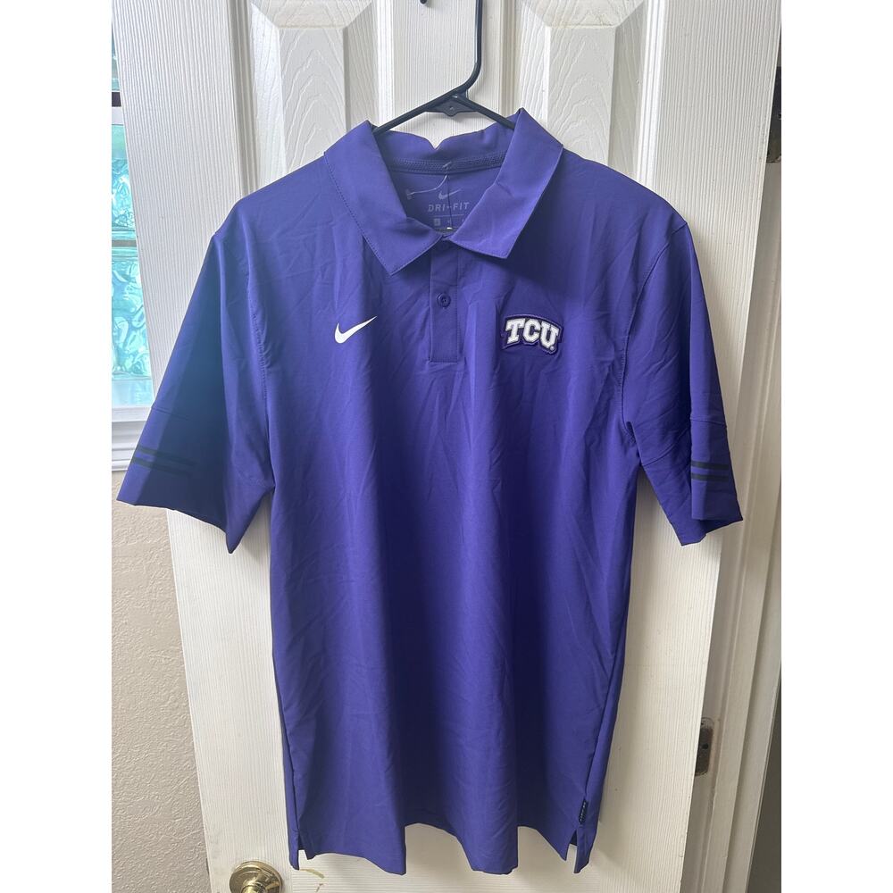 Nike Dri-Fit TCU horned frogs men’s polo on field edition